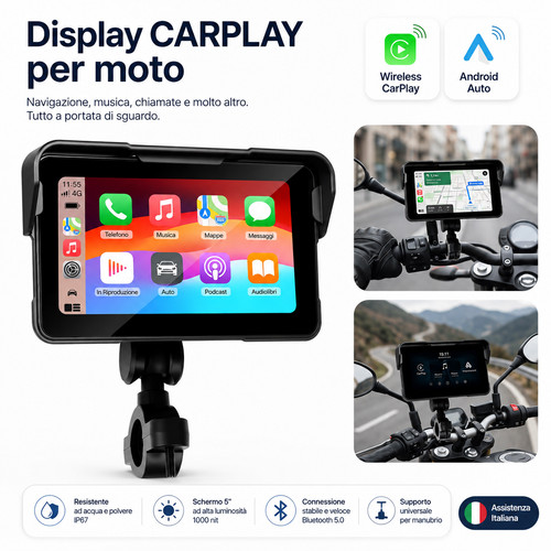 Navigatore gps moto carplay - navigatore, 5"